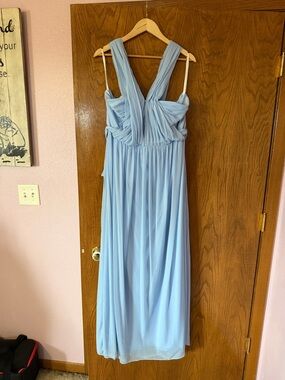 Light Blue Women's Maxi Dress - Elegant Grecian Style
